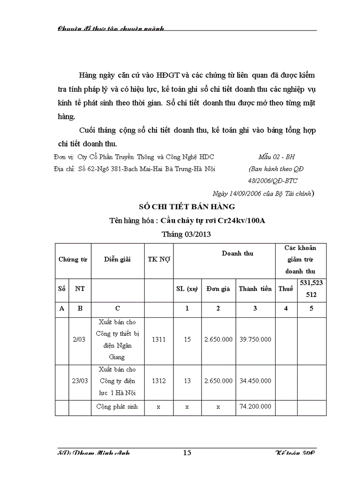 image for page Hoàn thiện công tác kế toán bán hàng tại Công ty Cổ phần Truyền thông và Công nghệ HDC