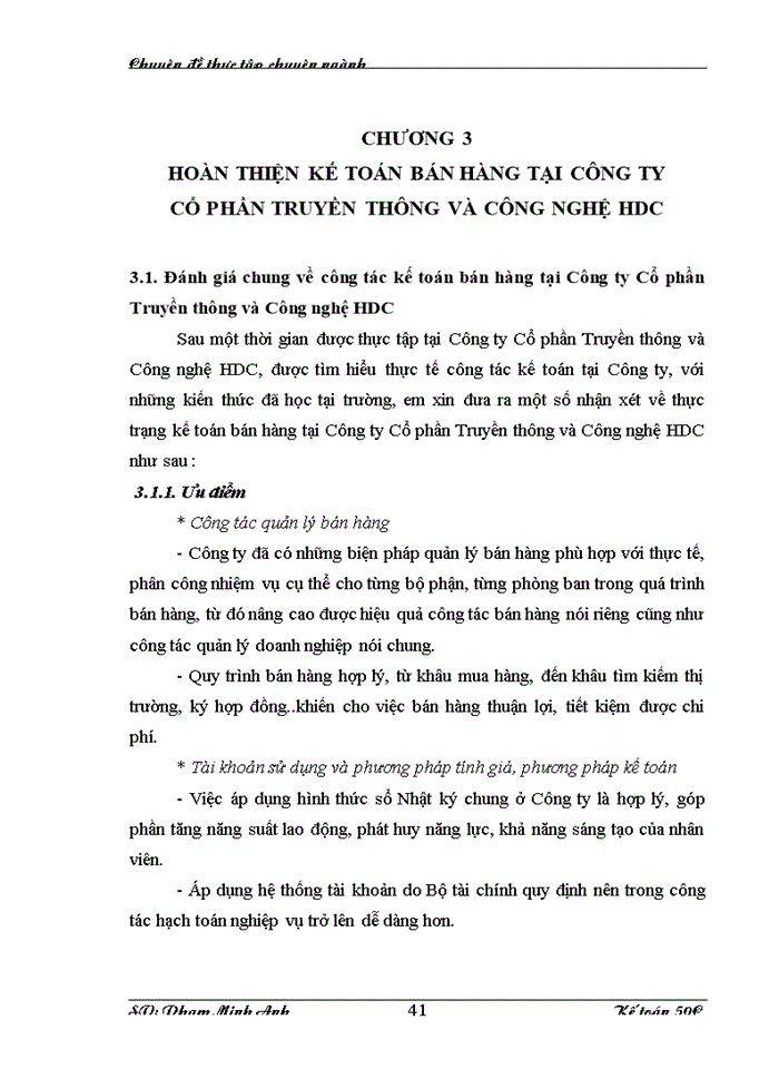 image for page Hoàn thiện công tác kế toán bán hàng tại Công ty Cổ phần Truyền thông và Công nghệ HDC