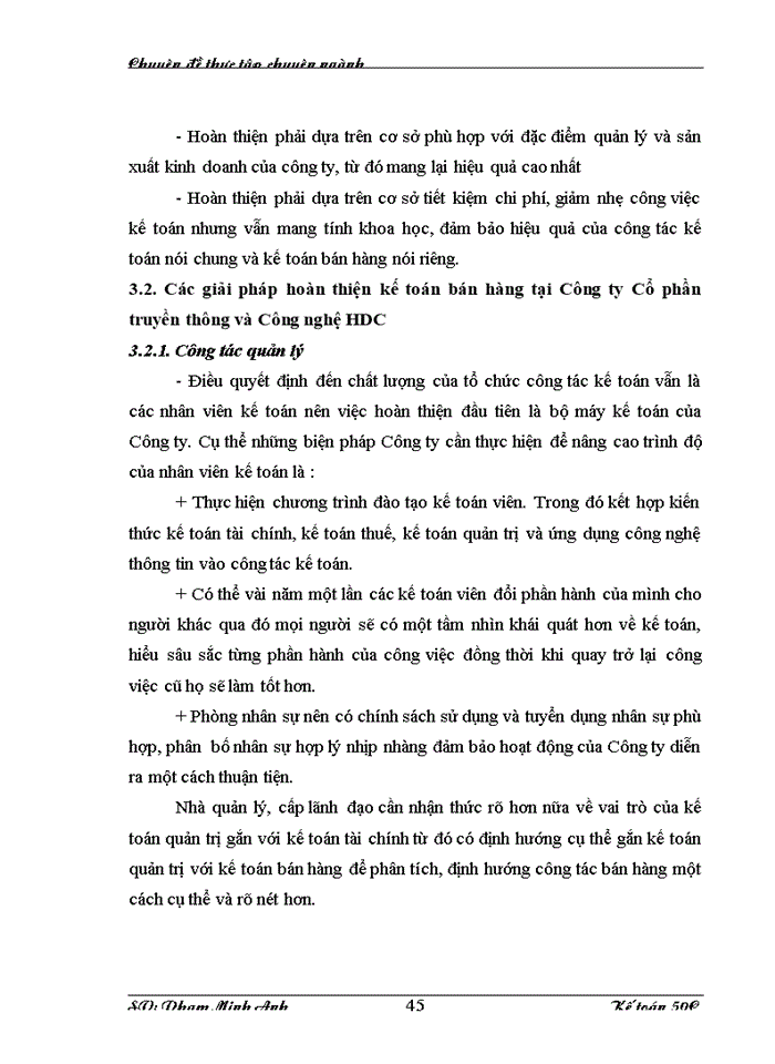 image for page Hoàn thiện công tác kế toán bán hàng tại Công ty Cổ phần Truyền thông và Công nghệ HDC