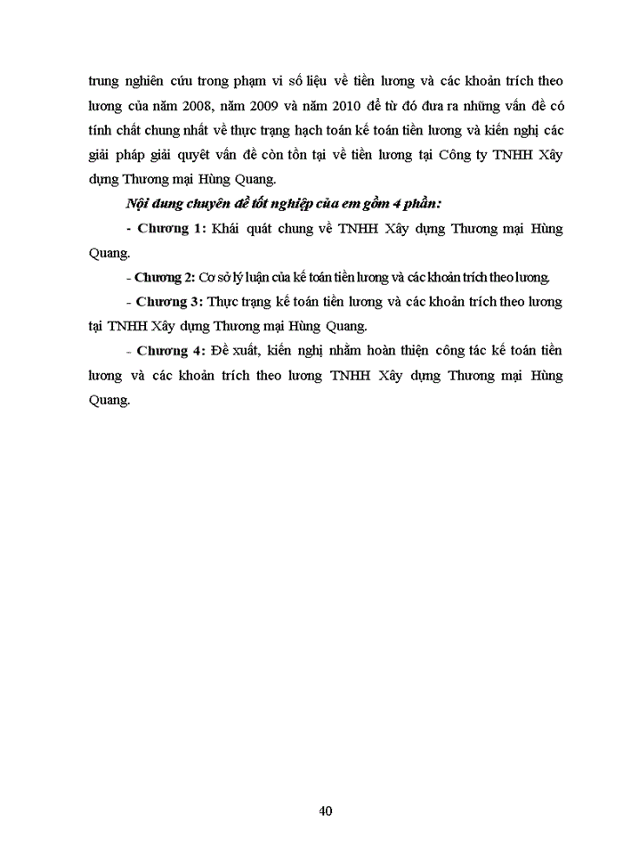 Kế toán tiền lương và các khoản trích theo lương tại Công ty TNHH Xây dựng Thương mại Hùng Quang