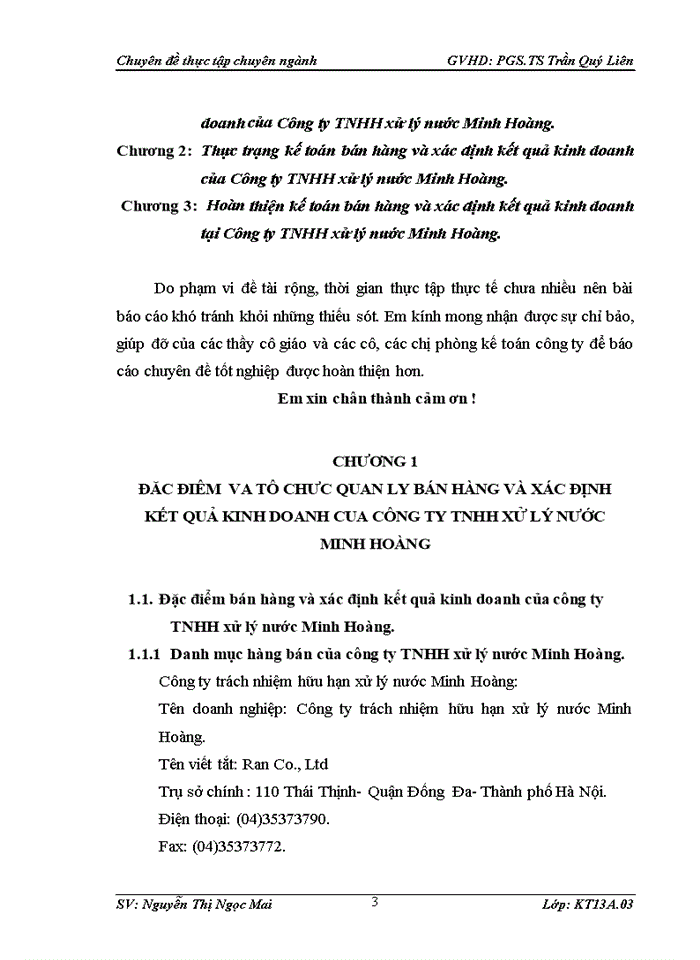 image for page Hoàn thiện kế toán bán hàng và xác định kết quả kinh doanh tại Công ty TNHH xử lý nước Minh Hoàng