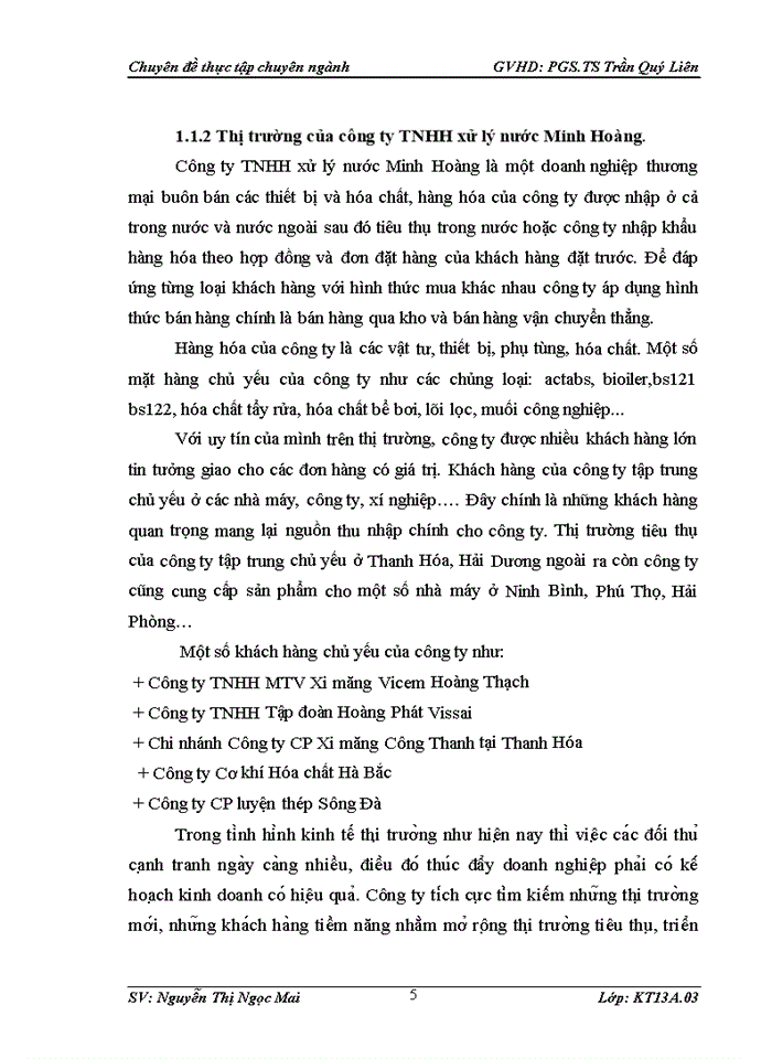 image for page Hoàn thiện kế toán bán hàng và xác định kết quả kinh doanh tại Công ty TNHH xử lý nước Minh Hoàng