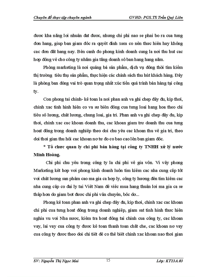 image for page Hoàn thiện kế toán bán hàng và xác định kết quả kinh doanh tại Công ty TNHH xử lý nước Minh Hoàng