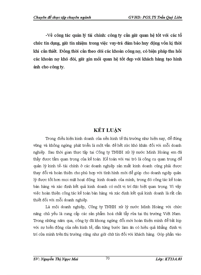 image for page Hoàn thiện kế toán bán hàng và xác định kết quả kinh doanh tại Công ty TNHH xử lý nước Minh Hoàng