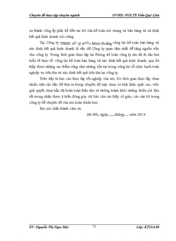 image for page Hoàn thiện kế toán bán hàng và xác định kết quả kinh doanh tại Công ty TNHH xử lý nước Minh Hoàng