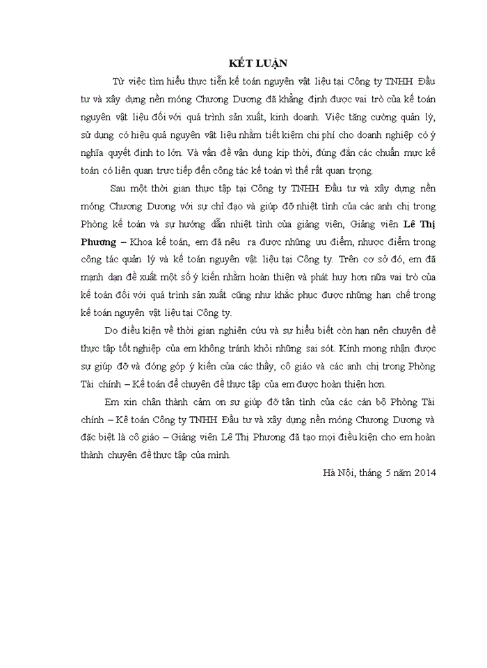 image for page Hoàn thiện kế toán nguyên vật liệu tại Công ty TNHH Đầu tư và xây dựng nền móng Chương Dương