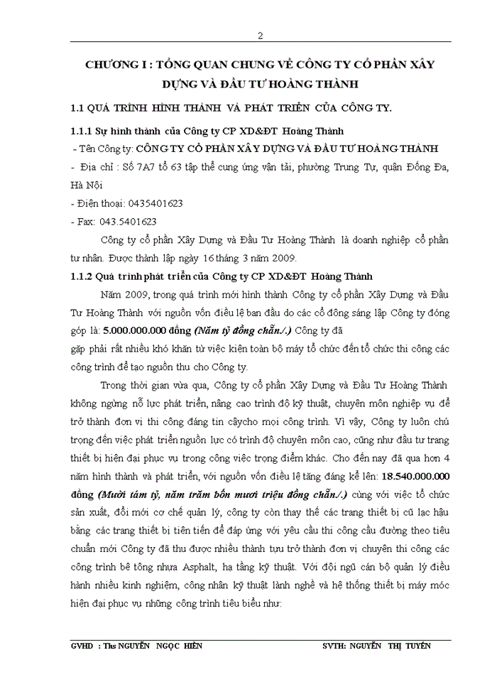 image for page Hoàn thiện kế toán nguyên vật liệu ở Công ty cổ phần Xây Dựng và Đầu Tư Hoàng Thành