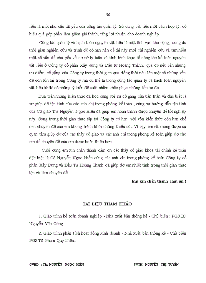image for page Hoàn thiện kế toán nguyên vật liệu ở Công ty cổ phần Xây Dựng và Đầu Tư Hoàng Thành