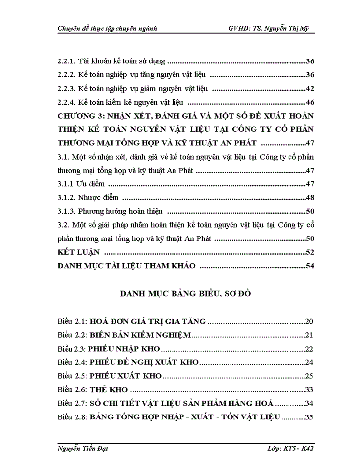 Hoàn thiện kế toán nguyên vật liệu, công cụ dụng cụ tại Công ty cổ phần thương mại tổng hợp và kỹ thuật An Phát