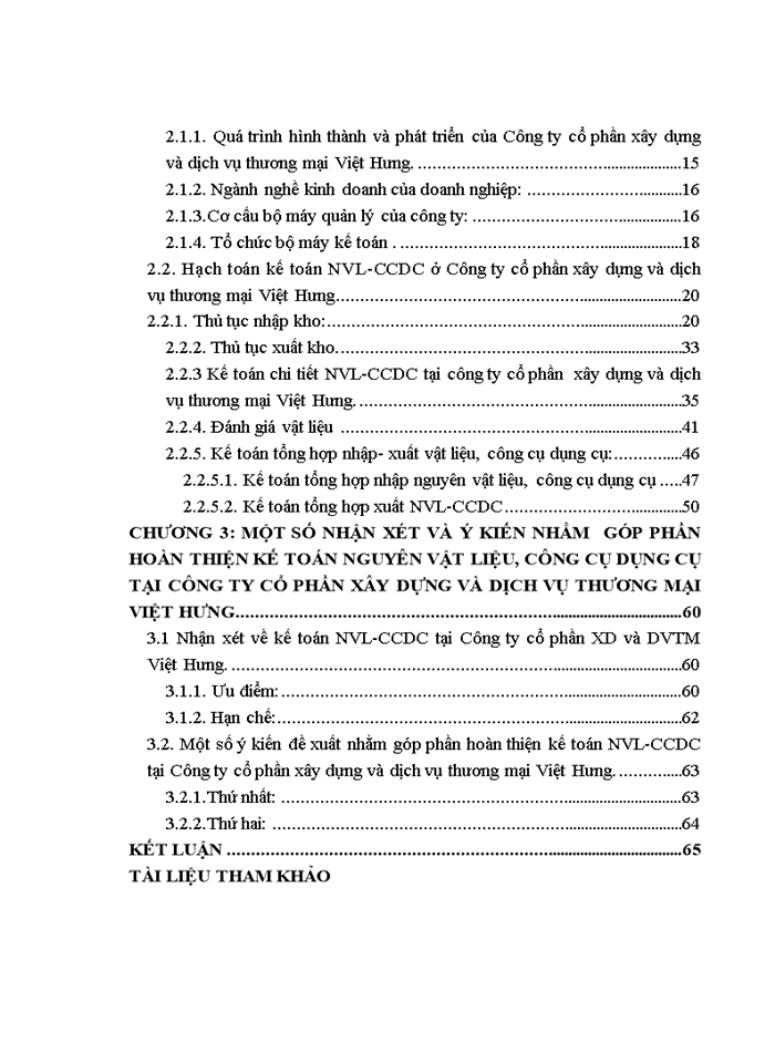 image for page Hoàn thiện kế toán nguyên vật liệu - công cụ dụng cụ tại Công ty cổ phần xây dựng và dịch vụ thương mại Việt Hưng