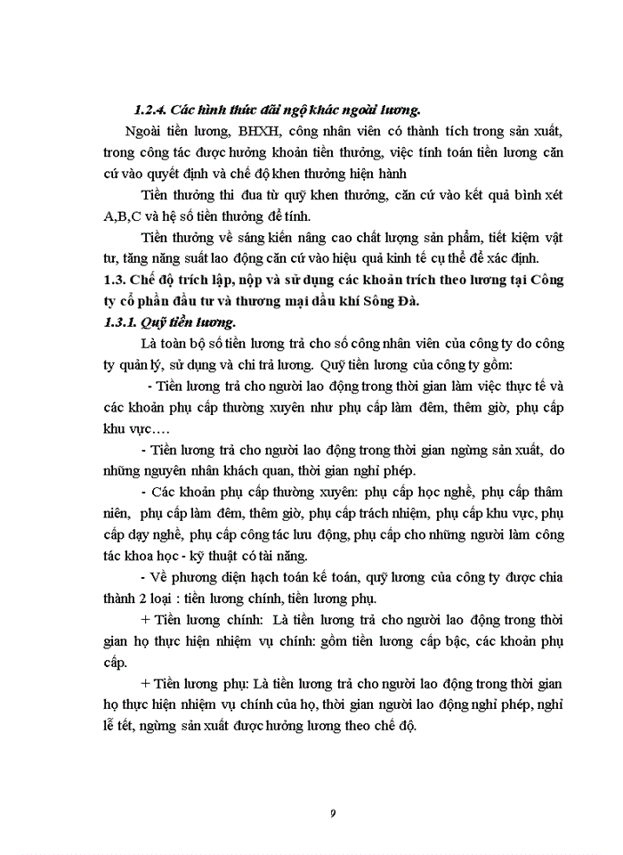 image for page Hoàn thiện kế toán tiền lương và các khoản trích theo lương tại Công ty cổ phần đầu tư và thương mại dầu khí Sông Đà
