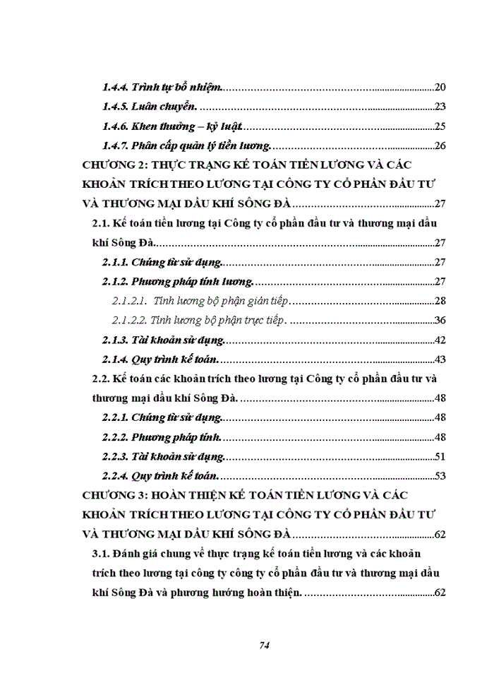 image for page Hoàn thiện kế toán tiền lương và các khoản trích theo lương tại Công ty cổ phần đầu tư và thương mại dầu khí Sông Đà