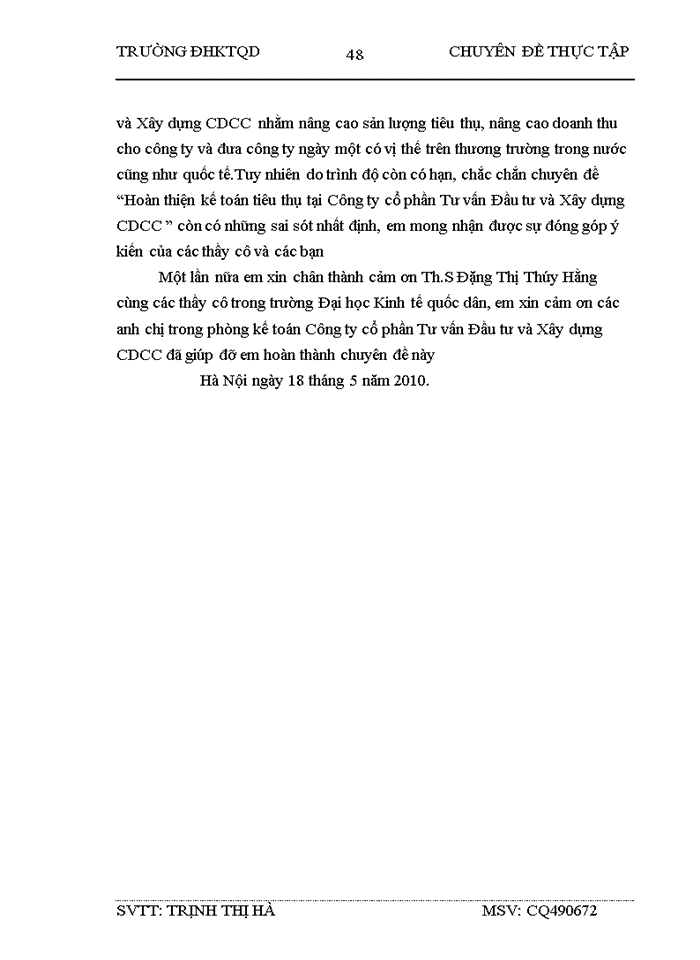 image for page Hoàn thiện kế toán tiêu thụ tại Công ty cổ phần Tư vấn Đầu tư và Xây dựng CDCC