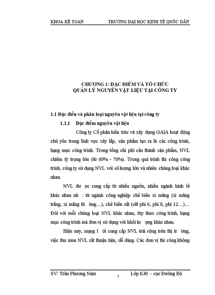image for page Hoàn thiện kế toán nguyên vật liệu tại Công ty cổ phần kiến trúc và xây dựng GAIA