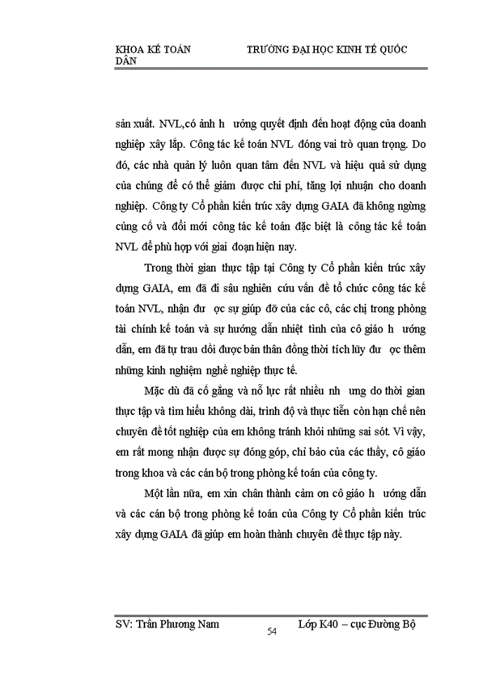 image for page Hoàn thiện kế toán nguyên vật liệu tại Công ty cổ phần kiến trúc và xây dựng GAIA