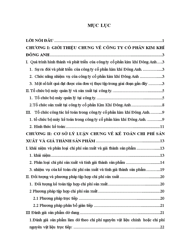 image for page Hoàn thiện công tác kế toán chi phí sản xuất và tính giá thành sản phẩm tại công ty cổ phần kim khí Đông Anh