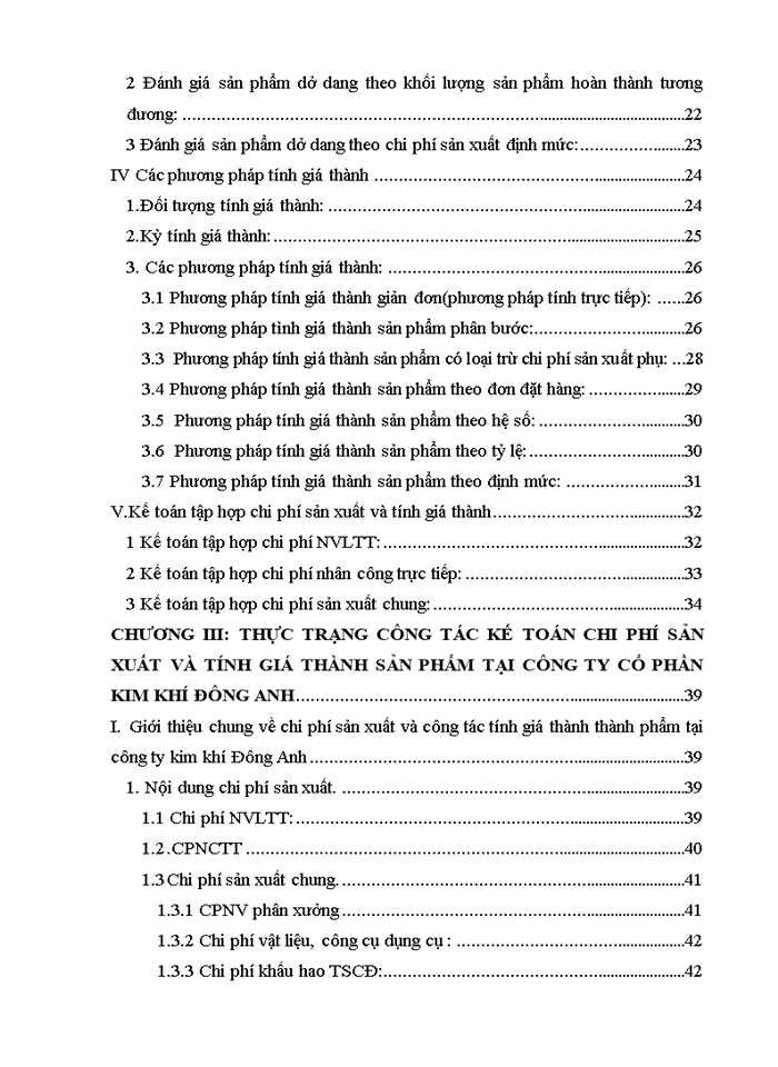 image for page Hoàn thiện công tác kế toán chi phí sản xuất và tính giá thành sản phẩm tại công ty cổ phần kim khí Đông Anh