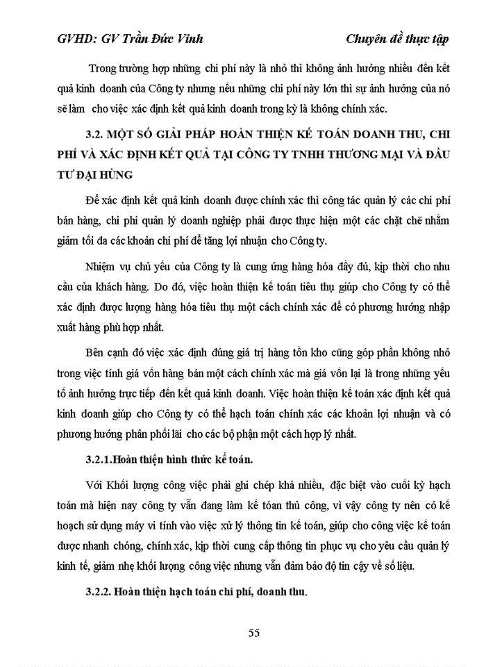 image for page Hoàn thiện kế toán doanh thu, chi phí và xác định kết quả kinh doanh  tại Công ty TNHH Thương mại và Đầu tư Đại Hùng