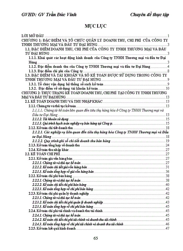 image for page Hoàn thiện kế toán doanh thu, chi phí và xác định kết quả kinh doanh  tại Công ty TNHH Thương mại và Đầu tư Đại Hùng