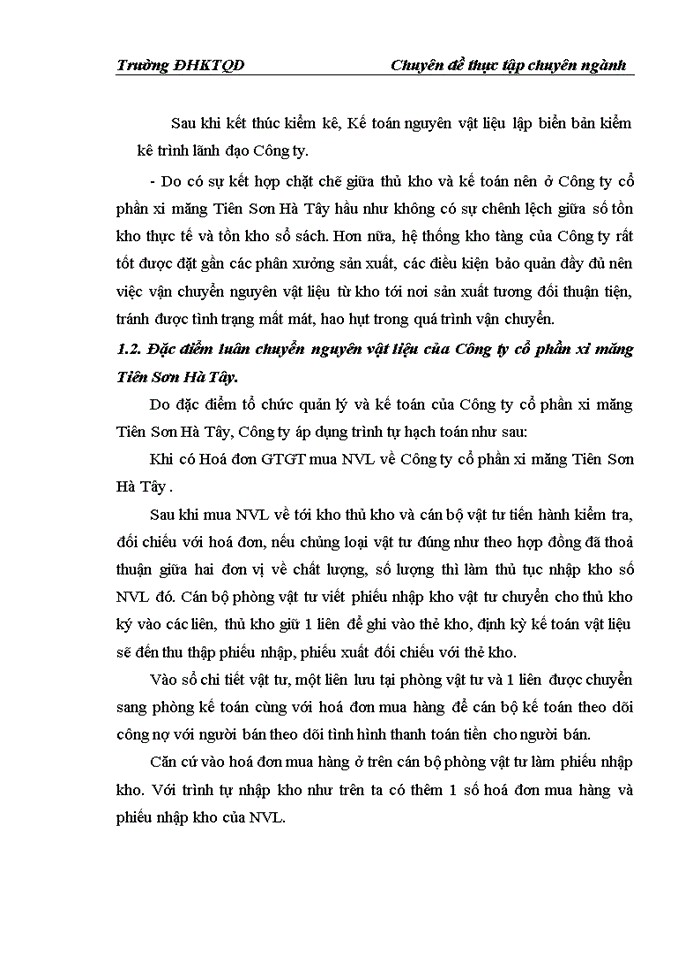 image for page Hoàn thiện kế toán nguyên vật liệu tại Công ty Cổ phần xi măng Tiên Sơn Hà Tây