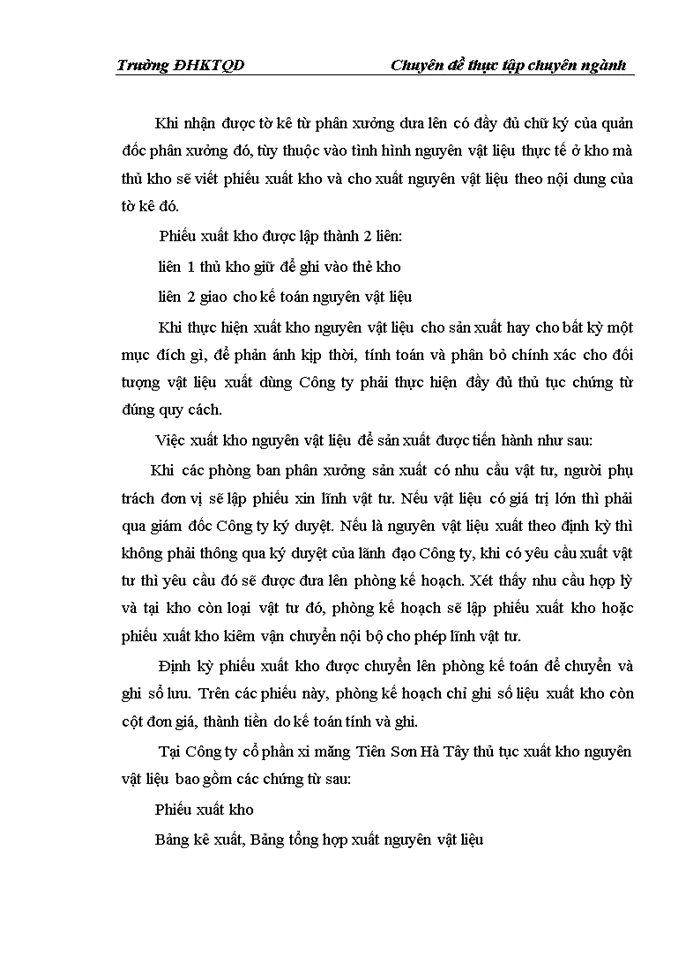 image for page Hoàn thiện kế toán nguyên vật liệu tại Công ty Cổ phần xi măng Tiên Sơn Hà Tây