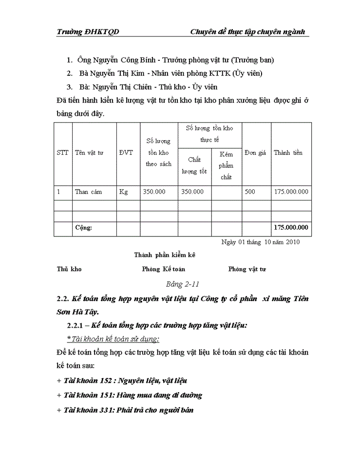 image for page Hoàn thiện kế toán nguyên vật liệu tại Công ty Cổ phần xi măng Tiên Sơn Hà Tây
