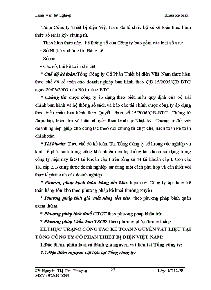 image for page Kế toán nguyên vật liệu tại Tổng Công ty Cổ Phần Thiết bị điện Việt Nam