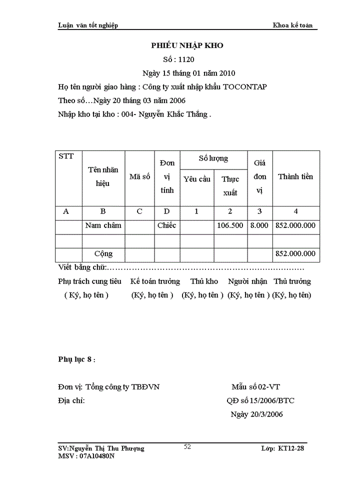 image for page Kế toán nguyên vật liệu tại Tổng Công ty Cổ Phần Thiết bị điện Việt Nam