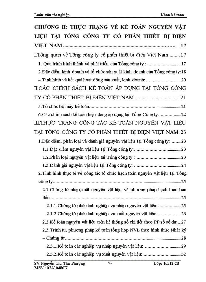 image for page Kế toán nguyên vật liệu tại Tổng Công ty Cổ Phần Thiết bị điện Việt Nam