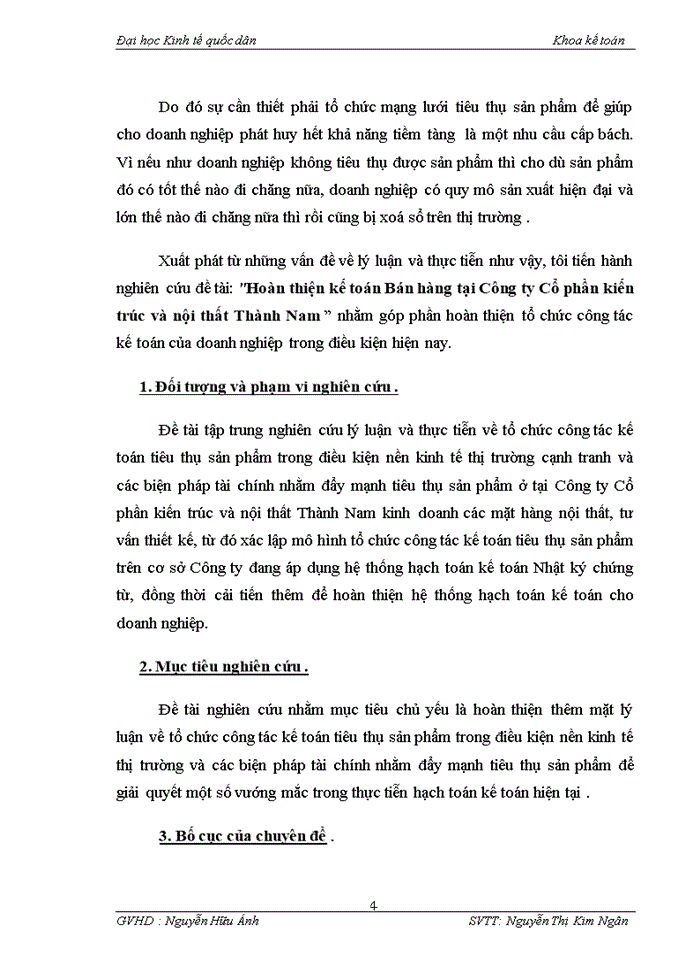 image for page Hoàn thiện kế toán Bán hàng tại Công ty Cổ phần kiến trúc và nội thất Thành Nam