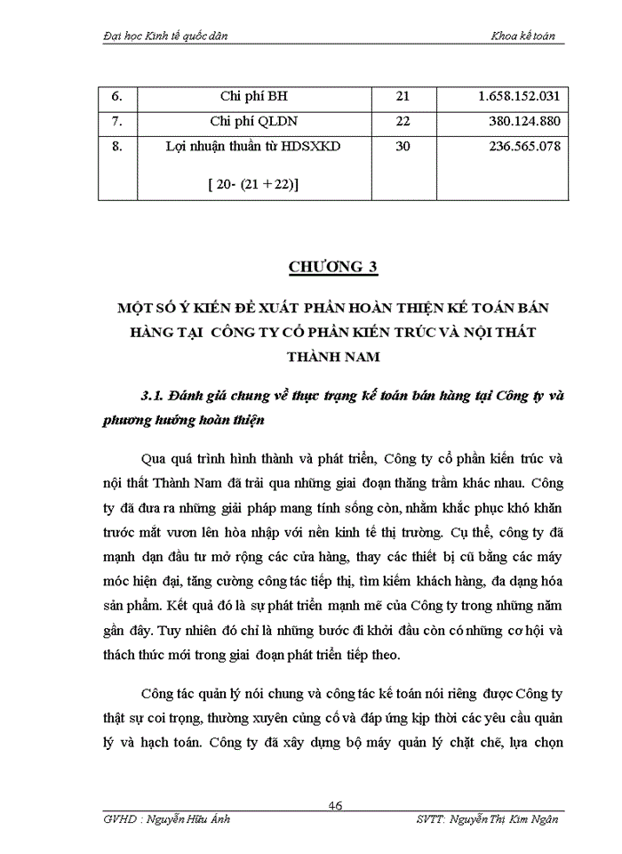 image for page Hoàn thiện kế toán Bán hàng tại Công ty Cổ phần kiến trúc và nội thất Thành Nam