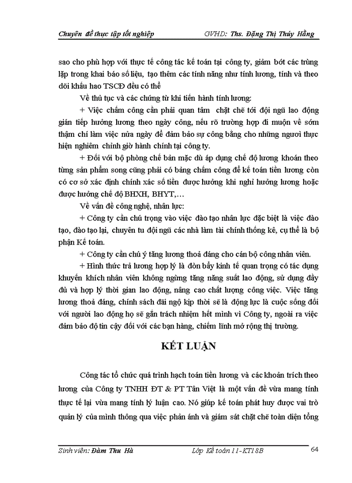 image for page Hoàn thiện kế toán tiền lương và các khoản trích theo lương tại công ty tnhh đt & pt tân việt