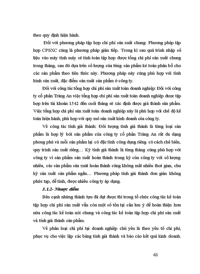 image for page Hoàn thiện kế toán chi phí sản xuất và tính giá thành sản phẩm tại Công ty Cổ phần Tràng An