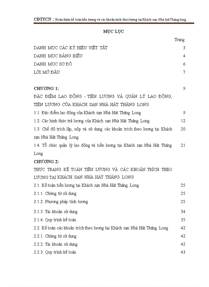 image for page Hoàn thiện kế toán tiền lương và các khoản trích theo lương tại Khách sạn  Nhà hát Thăng long.