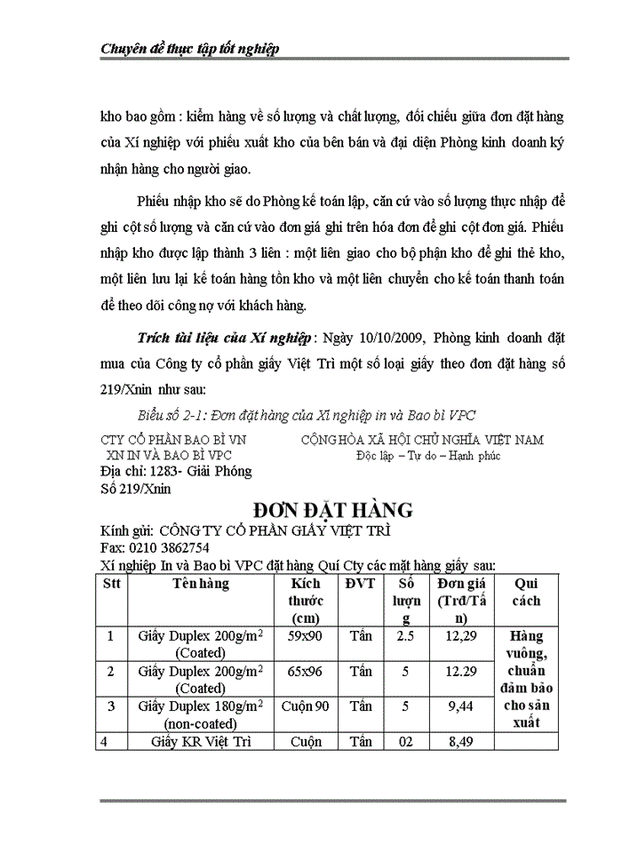 image for page Hoàn thiện kế toán nguyên vật liệu tại Xí nghiệp In và Bao bì VPC