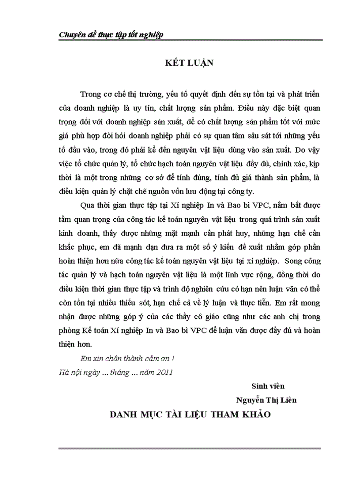 image for page Hoàn thiện kế toán nguyên vật liệu tại Xí nghiệp In và Bao bì VPC