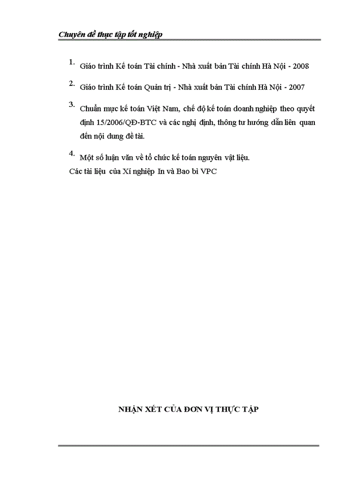 image for page Hoàn thiện kế toán nguyên vật liệu tại Xí nghiệp In và Bao bì VPC