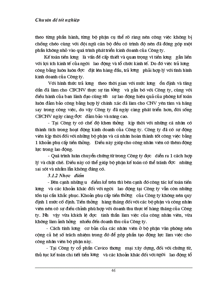 image for page Hoàn thiện kế toỏn tiền lương và cỏc khoản khỏc với người lao động tại Cụng ty  cổ phần Cavico thương mại xừy dựng