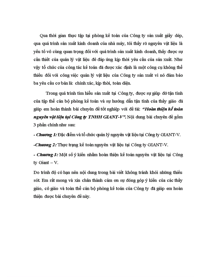 image for page Hoàn thiện kế toán nguyên vật liệu tại Công ty trách nhiệm hữu hạn  GIANT-V