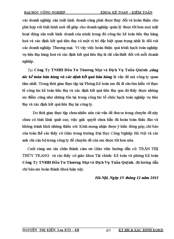 image for page Kế toán bán hàng và xác định kết quả bán hàng tại Công Ty TNHH Đầu Tư Thương Mại Và Dịch Vụ Tuấn Quỳnh