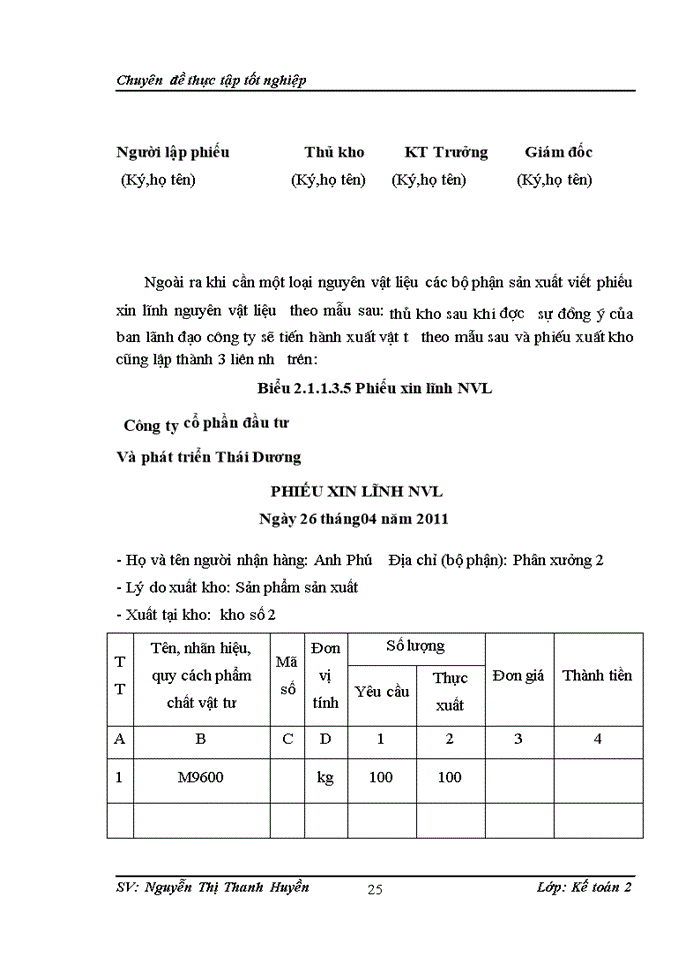 image for page Hoàn thiện kế toán nguyên vật liệu tại công ty cổ phần đầu tư và phát triển Thái Dương