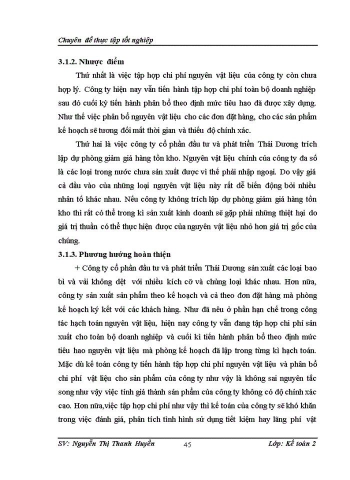 image for page Hoàn thiện kế toán nguyên vật liệu tại công ty cổ phần đầu tư và phát triển Thái Dương