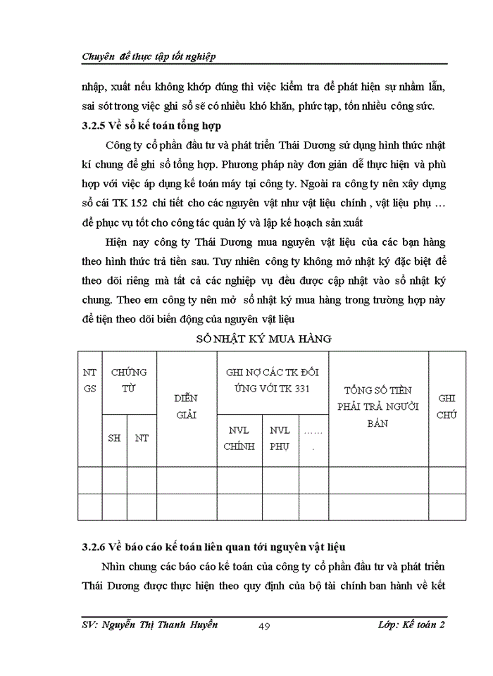 image for page Hoàn thiện kế toán nguyên vật liệu tại công ty cổ phần đầu tư và phát triển Thái Dương