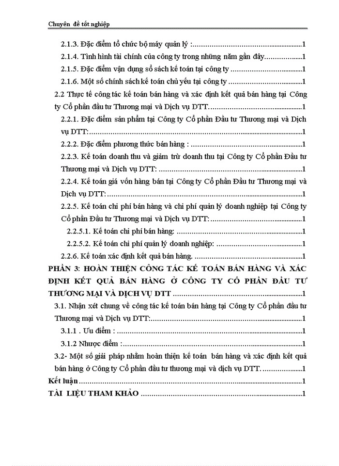 image for page Hoàn thiện kế toán bán hàng và xác định kết quả bán hàng tại Công ty Cổ phần đầu tư Thương mại và Dịch vụ DTT