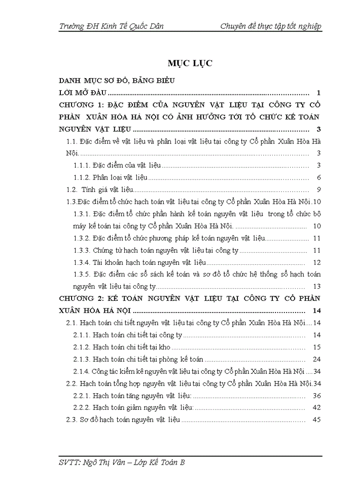 Hạch toán nguyên vật liệu” tại công ty Cổ phần Xuân Hòa Hà Nội.