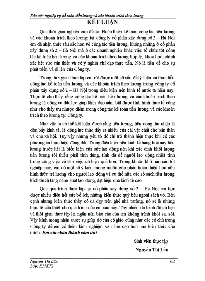 image for page Hoàn thiện kế toán tiền lương và các khoản trích theo lương tại Công ty cổ phần xây dựng số 2- Hà Nội