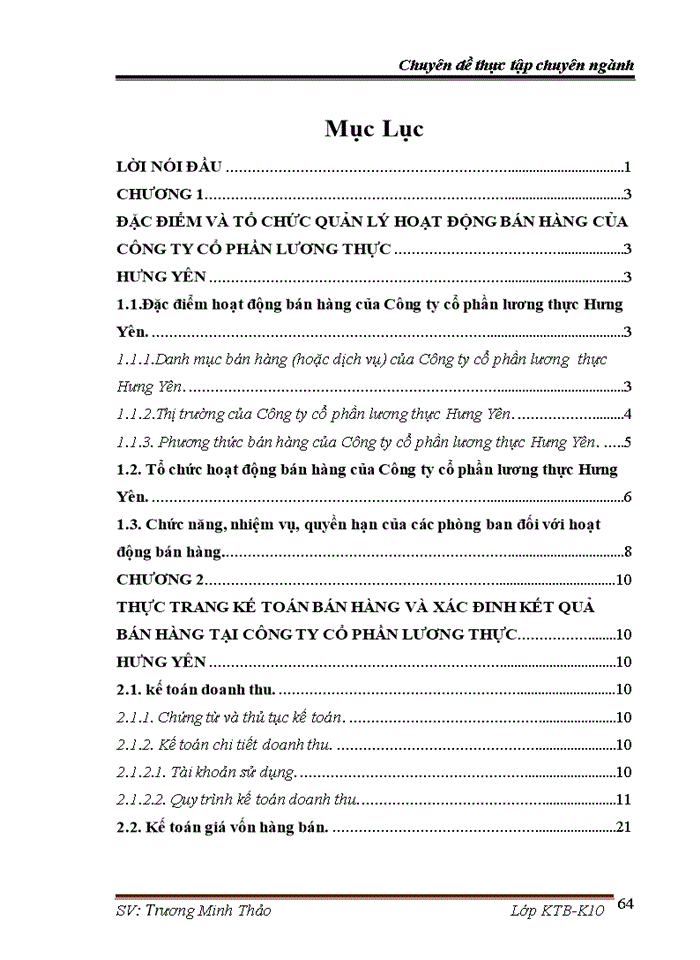 image for page Hoàn thiện kế toán bán hàng và xác định kết quả bán hàng tại Công ty cổ phần lương thực Hưng Yên