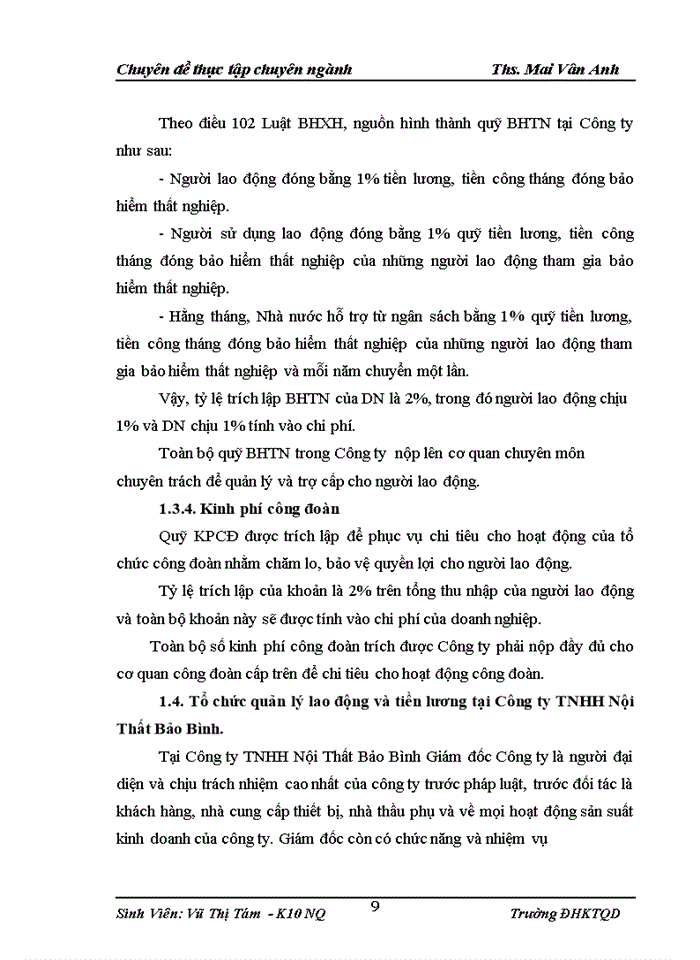 image for page Thực trạng kế toán tiền lương và các khoản trích theo lương tại Công ty TNHH Nội Thất Bảo Bình.