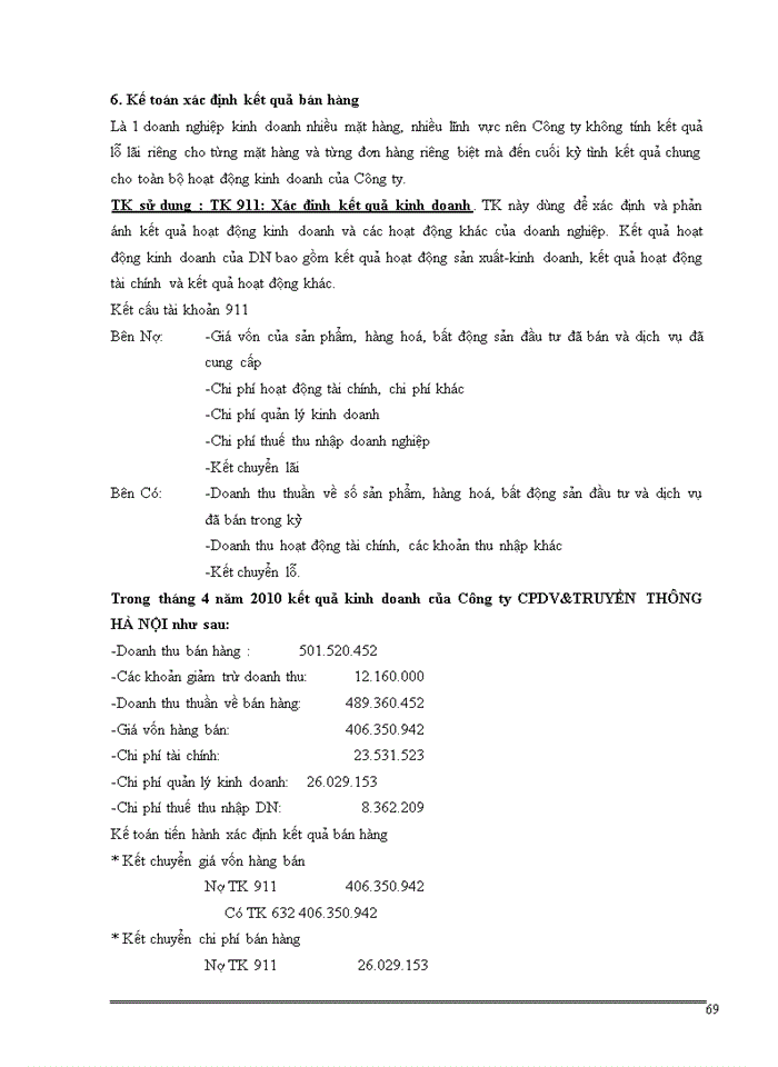 image for page Tổ chức kế toán bán hàng và xác định kết quả kinh doanh tại Công ty cổ phần dịch vụ và truyền thông hà nội
