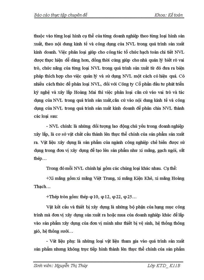image for page Hoàn thiện kế toán nguyên vật liệu ở công ty Cổ phần đầu tư phát triển kỹ nghệ và xây lắp Hoàng Mai